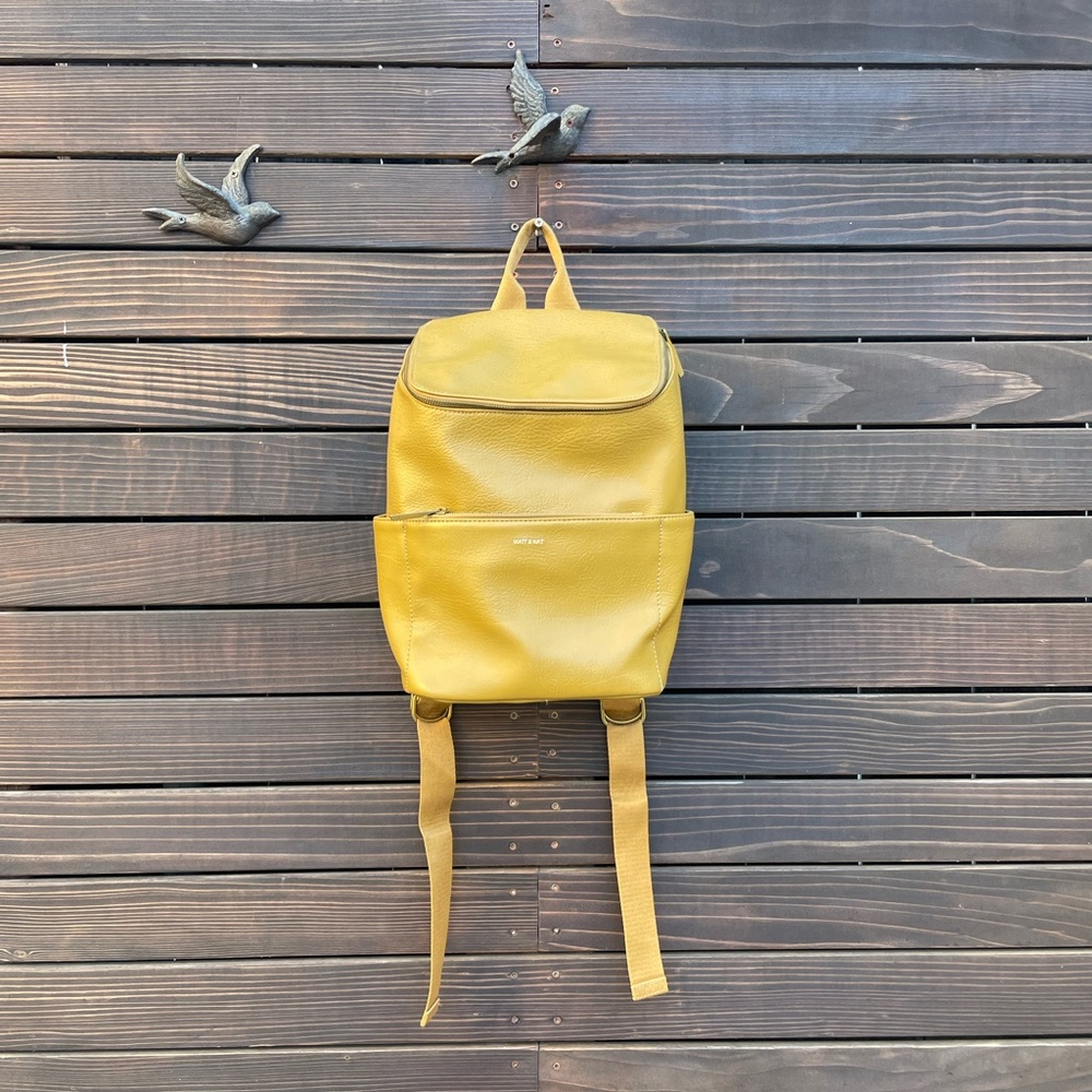 Matt & Nat Mustard Yellow Vegan Leather Backpack